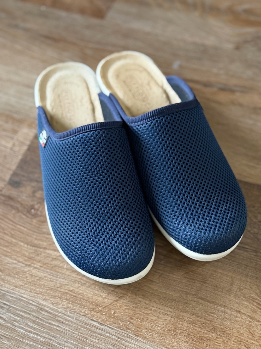 Women's Navy Mesh Slip-On Clogs - Lightweight Everyday Flats
